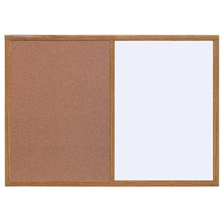 Silver Easy Clean & Cork Combo Board; Oak Frame - 2 X 3 Ft.
